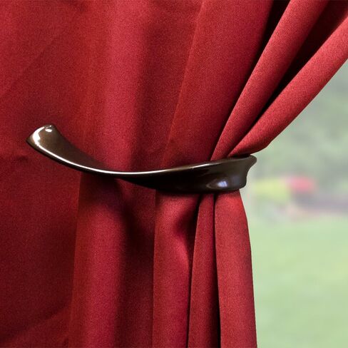 Sashay Metal Curtain Holdback Set of 2, Brushed Nickel – Additional Colors Available - Universal Style, Window Treatments, Easy Installation, Tiebacks, Wall Mounted, Drapery for Home, Bedroom, Office in Kuwait