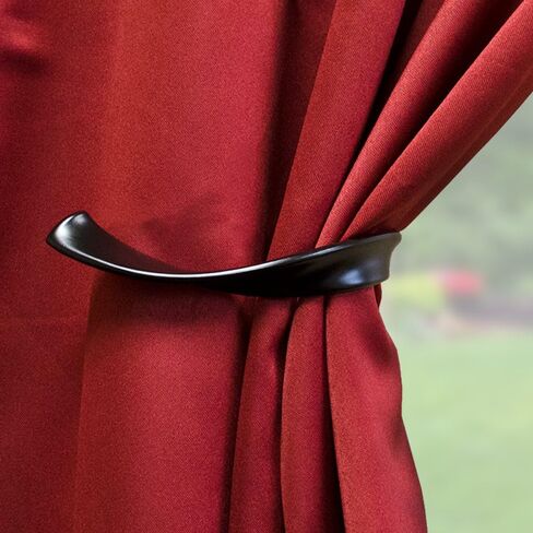 Sashay Metal Curtain Holdback Set of 2, Brushed Nickel – Additional Colors Available - Universal Style, Window Treatments, Easy Installation, Tiebacks, Wall Mounted, Drapery for Home, Bedroom, Office in Kuwait