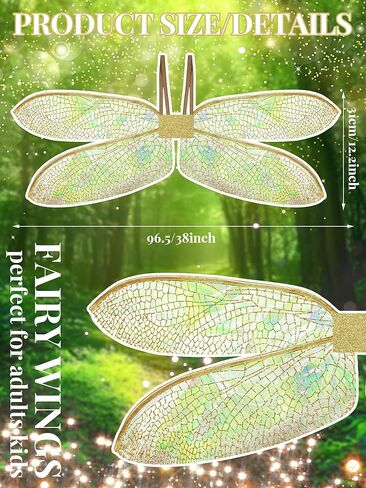 Dragonfly Wings for Adults Halloween Fairy Dragonfly Wings Costume Large Cosplay Wing Dress up Festive Party Favor in Kuwait