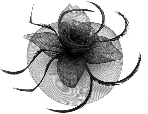 Fascinators for Women Girls Feather Flower Fascinator Headwear Wedding Cocktail Tea Party Hats (US, Alpha, One Size, Beige) in Saudi Arabia