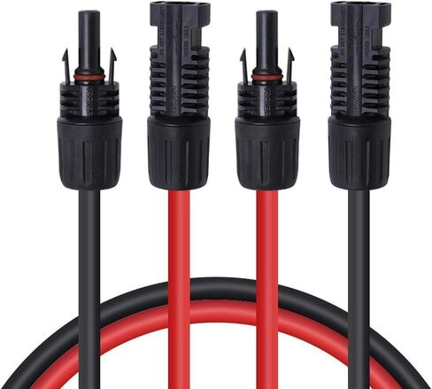 Renogy 20FT 10AWG Solar Panel Pair Extension Cables Male and Female Connectors 1 Pair (Red and Black) in Saudi Arabia