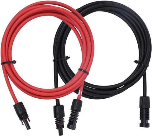 Renogy 20FT 10AWG Solar Panel Pair Extension Cables Male and Female Connectors 1 Pair (Red and Black) in Saudi Arabia