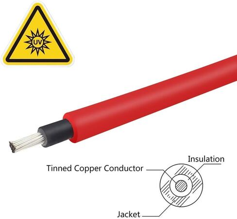 Renogy 20FT 10AWG Solar Panel Pair Extension Cables Male and Female Connectors 1 Pair (Red and Black) in Saudi Arabia