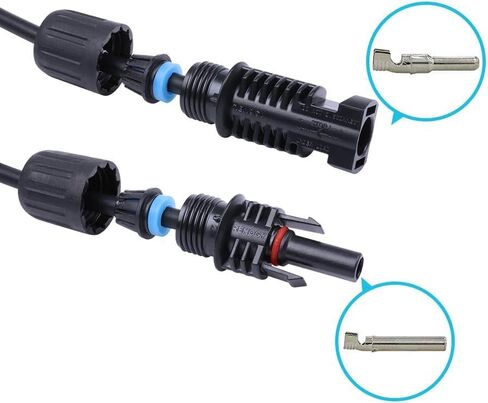 Renogy 20FT 10AWG Solar Panel Pair Extension Cables Male and Female Connectors 1 Pair (Red and Black) in Saudi Arabia