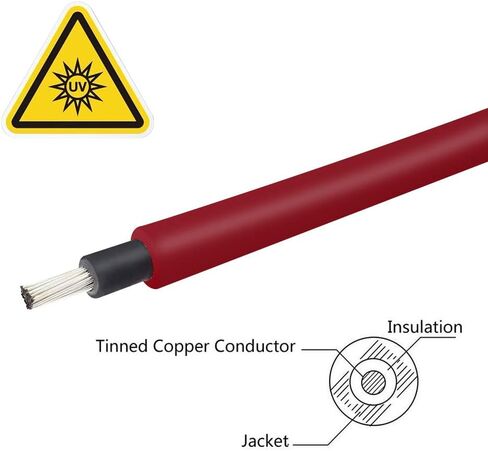 Renogy 20FT 10AWG Solar Panel Pair Extension Cables Male and Female Connectors 1 Pair (Red and Black) in Saudi Arabia