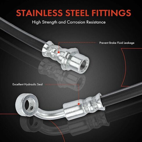 A-Premium Rear Passenger Brake Hydraulic Hose Compatible with Toyota and Lexus Models - Land Cruiser 1998-2007, LX470 1998-2007 - Replace# 9094702F25 in Saudi Arabia