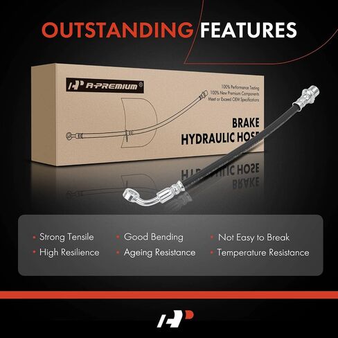 A-Premium Rear Passenger Brake Hydraulic Hose Compatible with Toyota and Lexus Models - Land Cruiser 1998-2007, LX470 1998-2007 - Replace# 9094702F25 in Saudi Arabia