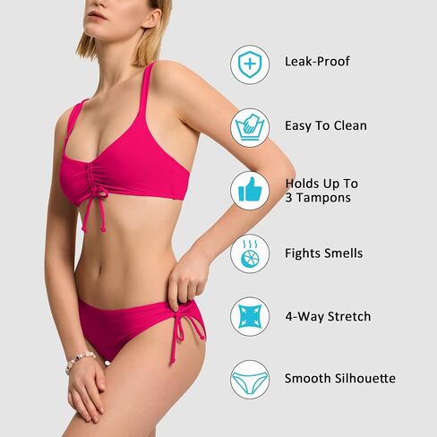 Beautikini Period Swimwear for Teens Two Piece Leakproof Bikini Set Swimsuit Menstrual Retro Tie Bathing Suit for Girls in Saudi Arabia
