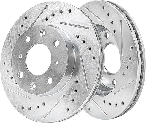 Detroit Axle-مجموعة الفرامل الأمامية لعام 1990-2000 Honda Civic 1992 1993 1994 1995 1996 1997 1998 1999 ، حفر ودوار فرامل محفور ومزخرف منصات الفرامل السيراميك 90-91 CRX بديل: 9.45 "بوصة الدوار in Saudi Arabia
