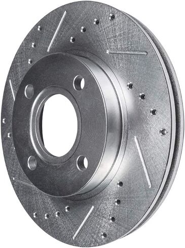 Detroit Axle - Front Brake Kit for 2005 2006 2007 Ford Focus Drilled & Slotted Brake Rotors and Ceramic Brakes Pads Replacement: Not for SVT in Saudi Arabia