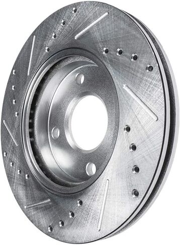 Detroit Axle - Front Brake Kit for 2005 2006 2007 Ford Focus Drilled & Slotted Brake Rotors and Ceramic Brakes Pads Replacement: Not for SVT in Saudi Arabia