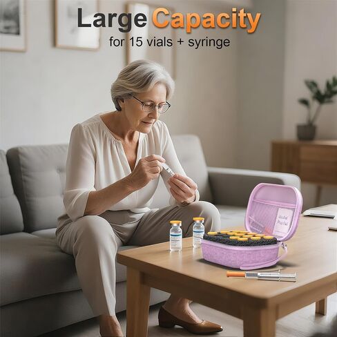 حامل قارورة الأنسولين Procase للثلاجة ، وعلبة التخزين للببتيدات القياسية بقيمة 10 مل تحت 100 أو قوارير الأنسولين ، وحامي لوازم السكري-مسود ، 9 فحف in Saudi Arabia