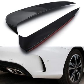 Xotic Tech 2PCS Exterior Rear Bumper Spoiler Lower Side Air Vent Frame Cover Trim, Glossy Black, Compatible with Mercedes Benz C-Class W205 2015-2018 w/AMG Sport Bumper Vent (Sedan Version) in Saudi Arabia
