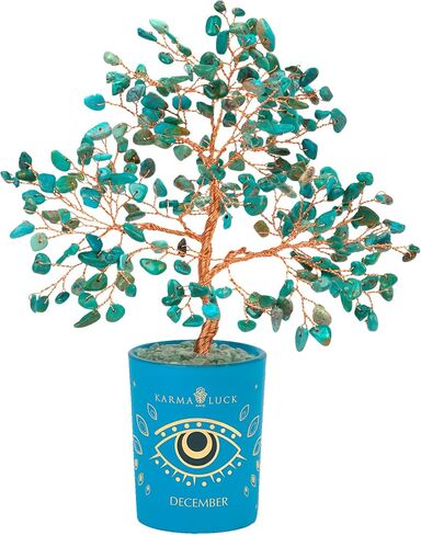 KARMA AND LUCK Creative Spark Peridot August Birthday Tree – Feng Shui Gem Tree for Balance & Creativity – Healing Crystal Birthday Gift in Saudi Arabia