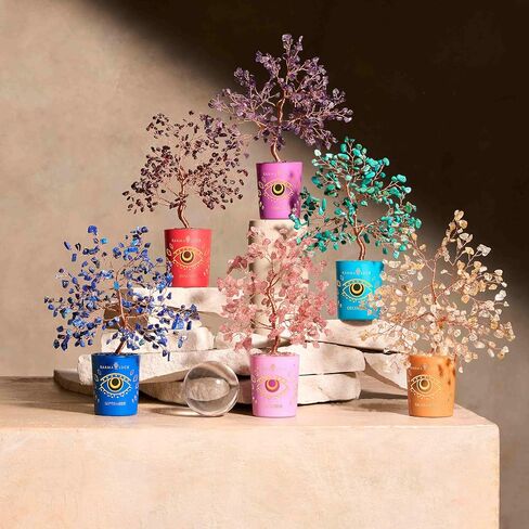 KARMA AND LUCK Creative Spark Peridot August Birthday Tree – Feng Shui Gem Tree for Balance & Creativity – Healing Crystal Birthday Gift in Saudi Arabia