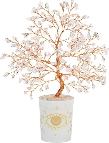 KARMA AND LUCK Creative Spark Peridot August Birthday Tree – Feng Shui Gem Tree for Balance & Creativity – Healing Crystal Birthday Gift in Saudi Arabia