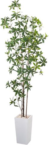 Artificial Brave Ficus Tree 7FT-Faux Tree with White Tall Planter-Fake Potted Tree with Silk Leaves-Tall Artificial Plants for Home Office Living Room Hallway Decor Indoor in Kuwait