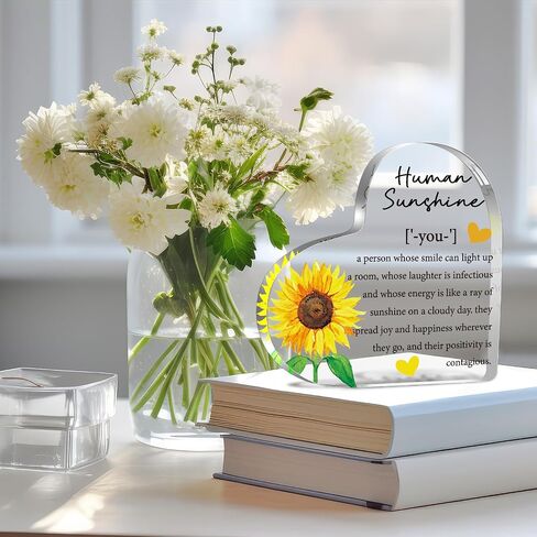 Thank You Thanksgiving Decor Gifts for Women, Inspirational Quotes Gift, Human Sunshine Gift, Motivational Gift, Appreciation Gifts for Teacher Friends Coworkers Doctor Nurse, Acrylic Desk Sign Decor in Saudi Arabia