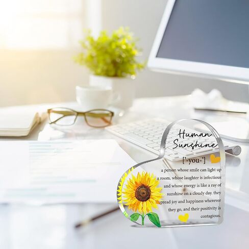 Thank You Thanksgiving Decor Gifts for Women, Inspirational Quotes Gift, Human Sunshine Gift, Motivational Gift, Appreciation Gifts for Teacher Friends Coworkers Doctor Nurse, Acrylic Desk Sign Decor in Saudi Arabia