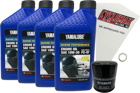 F75-F115 Yamalube 10W30 Marine Oil Change Kit compatible with 2003-2015 Yamaha F90 Outboard Engine in Saudi Arabia