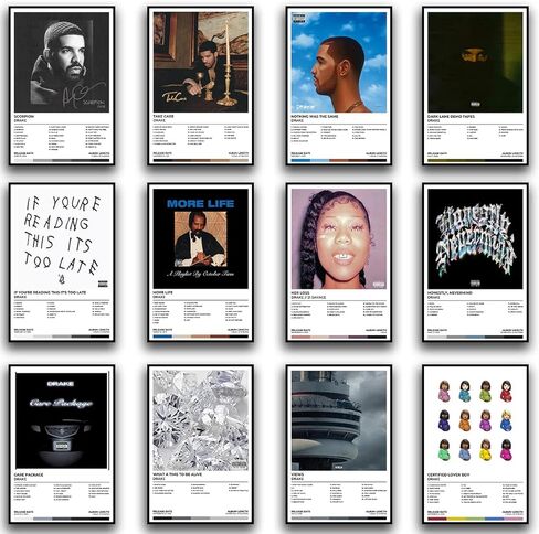 Drake Posters Music Album Cover Posters Set of 12 Frameless Teenager Room Decor Aesthetic Size 08x12 inches (20x30cm) in Saudi Arabia