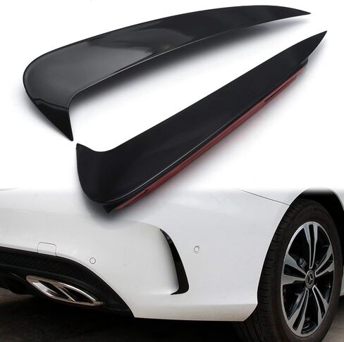 Xotic Tech 2PCS Exterior Rear Bumper Spoiler Lower Side Air Vent Frame Cover Trim, Glossy Black, Compatible with Mercedes Benz C-Class W205 2015-2018 w/AMG Sport Bumper Vent (Sedan Version) in Saudi Arabia