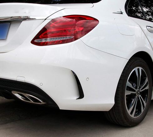 Xotic Tech 2PCS Exterior Rear Bumper Spoiler Lower Side Air Vent Frame Cover Trim, Glossy Black, Compatible with Mercedes Benz C-Class W205 2015-2018 w/AMG Sport Bumper Vent (Sedan Version) in Saudi Arabia