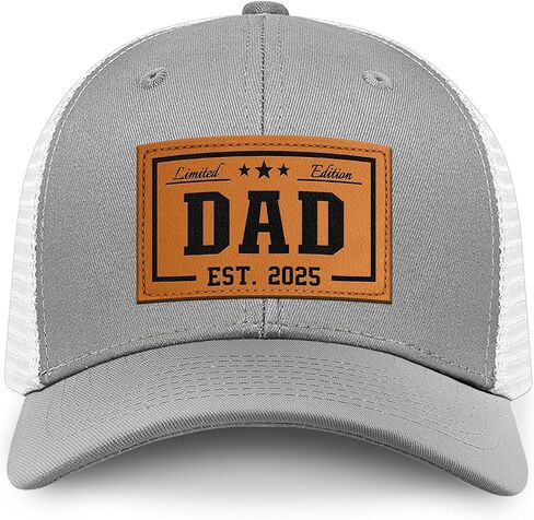 ZAGKOO Dad Hat Est 2025 for New Dad from Mom Wife - First Fathers Day Hat for New Dads Men Him Husband - Unique Gift for Birthday Christmas - Leather Patch Adjustable Snapback Cotton Trucker Cap in Kuwait
