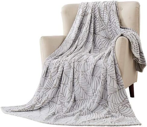 Special Glory Flannel Fleece Blanket Print Super Soft and Warm All Season Flannel Throw for Sofa Bed Car Outdoor Hotel and Home Leaf Print Pattern Light Brown 50x60 inch Pack of 2 in Kuwait