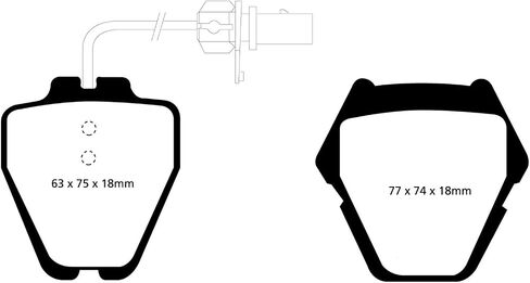 EBC Brakes Yellowstuff 4000 Series Street DP41348R لتناسب Audi ، فولكس واجن in Saudi Arabia