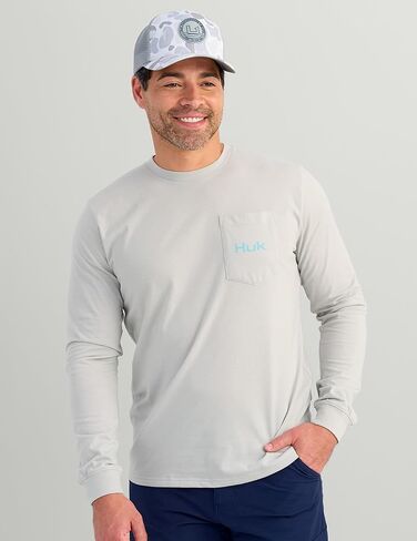 Huk Men's KC Scott Tee ، تي شيرت مريح للأكمام مع جيب الصدر مع جيب الصدر in Saudi Arabia