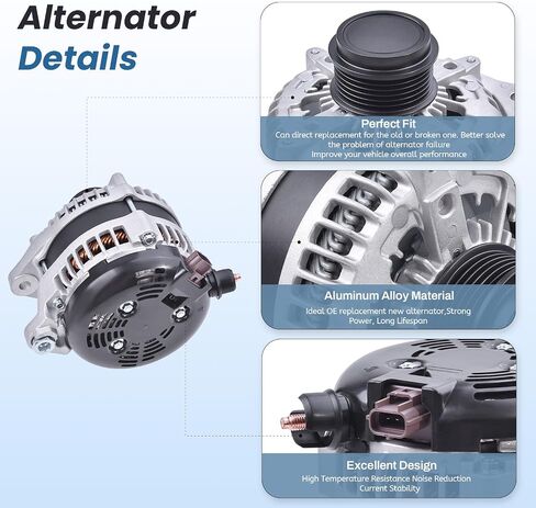 104210-6920 المولد متوافق مع Ford F-150 2015-2020 2.7L 3.3L 3.5L V6 ، 12V 225AMP 6-GROOVE CLUCT PULLEY استبدال# FL3Z-10300-FA FL3Z-10346-B FL3Z-10346-A 104211-0820 in Saudi Arabia