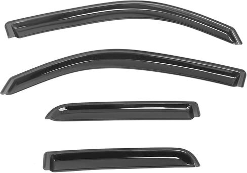 IKON MOTORSPORTS in Channel Window Visors Compatible with 2019-2025 Dodge Ram 1500 Quad Cab, Slim Style Acrylic Smoke Rain Guards, Side Window Wind Deflectors 4PCS in Saudi Arabia