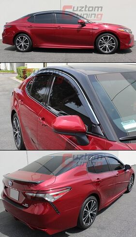 Clip-on Type Chrome Trim Window Visor Rain Guard Deflector Compatible with 2018-2024 Toyota Camry LE XLE SE XSE TRD in Saudi Arabia