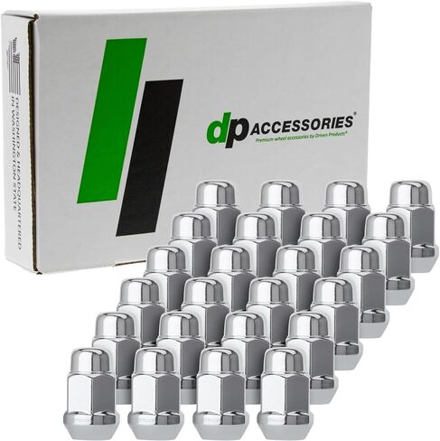 DPAccessories Chrome 7/16-20 Lug Nuts | Closed End Bulge Acorn | 36mm (1.4") Tall | 19mm (3/4") Hex | Set of 24 | D3111-HT-2305/24 in Kuwait
