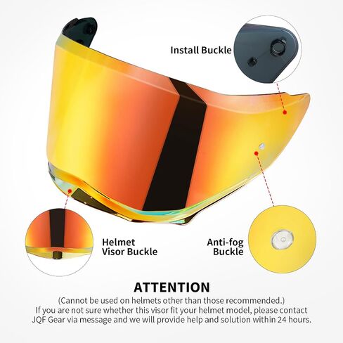 Helmet Visor for Sedici Duale Helmet Shield Mips Parlare for SEDICI Forged Carbon Helmets Replacement Shield (Chrome Red) in Kuwait