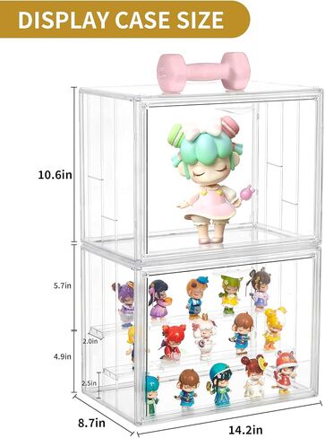 3 Layer Acrylic Display Case Stackable Clear Box for Collectibles,2 Pack in Saudi Arabia