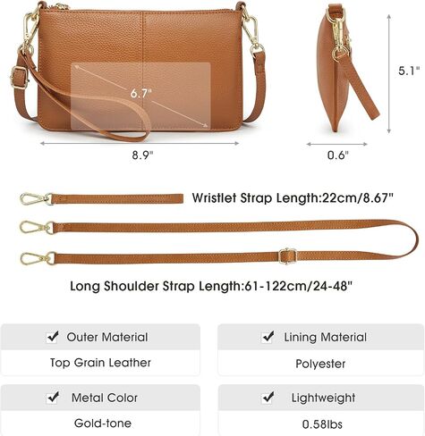 Kattee Leather Small Crossbody Shoulder Bags Purse for Women Trendy, Designer Handbag Pouch Clutch with Wristlet in Saudi Arabia