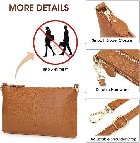 Kattee Leather Small Crossbody Shoulder Bags Purse for Women Trendy, Designer Handbag Pouch Clutch with Wristlet in Saudi Arabia