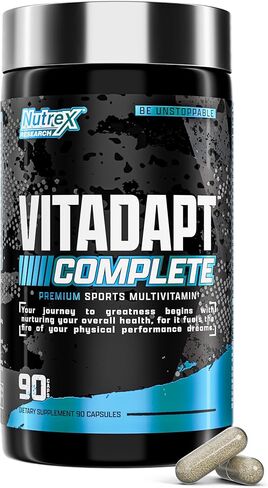 Nutrex Research Vitadapt Complete Sports Multivitamin for Men - 24 Vitamins, KSM-66 Ashwagandha and Minerals for Athletes - Mens Multivitamin (90 Capsules) in Kuwait