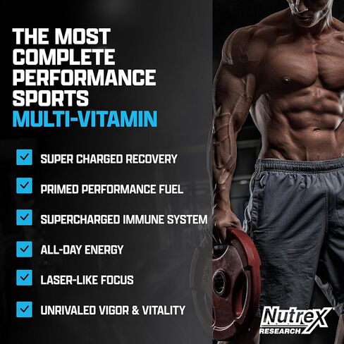Nutrex Research Vitadapt Complete Sports Multivitamin for Men - 24 فيتامينات ، KSM -66 Ashwagandha والمعادن للرياضيين - رجال الفيتامينات (90 كبسولة) in Kuwait