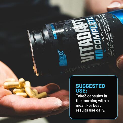 Nutrex Research Vitadapt Complete Sports Multivitamin for Men - 24 فيتامينات ، KSM -66 Ashwagandha والمعادن للرياضيين - رجال الفيتامينات (90 كبسولة) in Kuwait