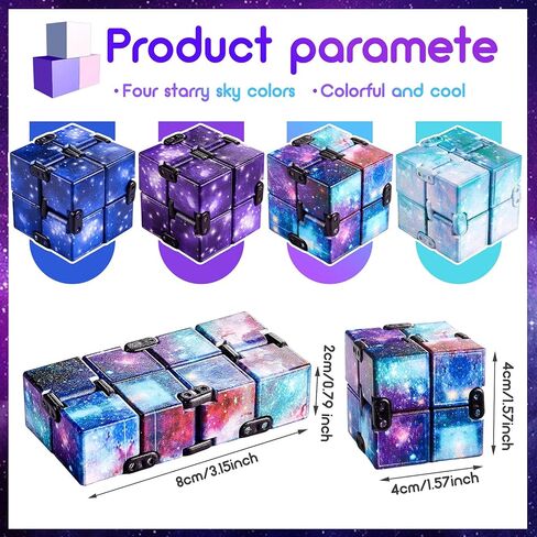 Cube Anxiety Relief Toy Hand Held Magic Sensory Stress Cube Toy for Adults Kids Relieve Stress Christmas Party Favors(Classic Style) in Kuwait
