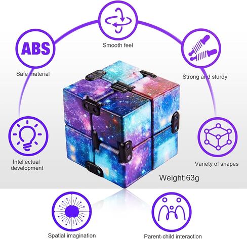 Cube Anxiety Relief Toy Hand Held Magic Sensory Stress Cube Toy for Adults Kids Relieve Stress Christmas Party Favors(Classic Style) in Kuwait