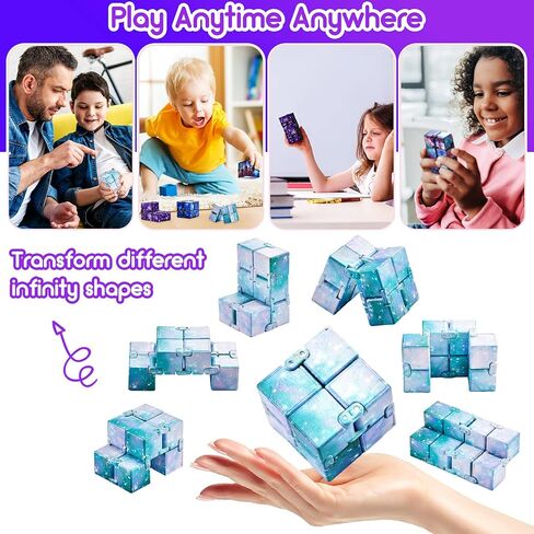 Cube Anxiety Relief Toy Hand Held Magic Sensory Stress Cube Toy for Adults Kids Relieve Stress Christmas Party Favors(Classic Style) in Kuwait