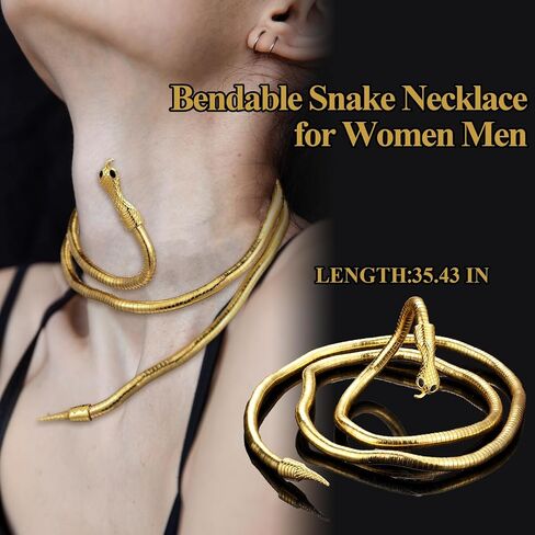 remouuly 5 PCS Halloween Medusa Costume Medusa Heverpiece Snake Neckleace Strain in Saudi Arabia