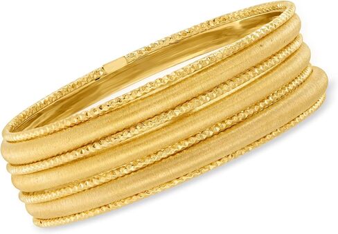 Ross-Simons Italian 18kt Gold Over Sterling Silver Jewelry Set: 7 Bangle Bracelets. 8.5 inches in Saudi Arabia
