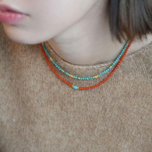 Boho Beaded Necklaces for Women Waterproof Turquoise Bead Choker Necklace Beach Jewelry for Women Vacation Colorful Beaded Necklace with Charms Sun Heart Fish Starfish Necklaces Summer Bohemian Jewelry in Saudi Arabia