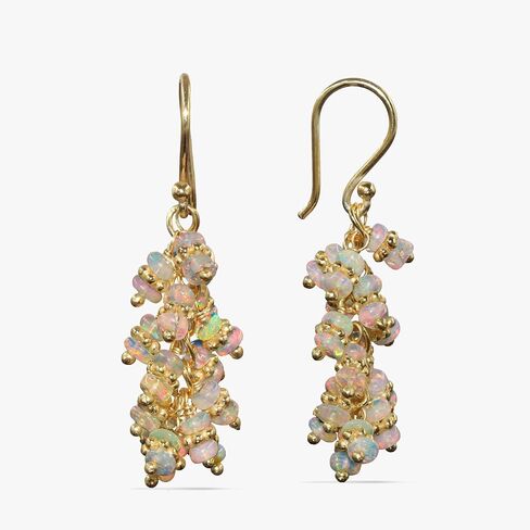 GOODSTONE JEWELS Handmade Gemstone Beaded Dangle Drop Earrings for Women in 925 Sterling Silver Stamped/Gold Plated | Birthstone Jewelry with Emerald, Ruby, Tanzanite & Multi Gemstones | Gift for Her in Kuwait