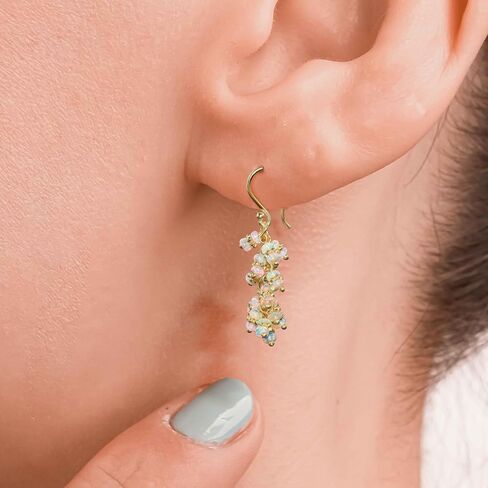 GOODSTONE JEWELS Handmade Gemstone Beaded Dangle Drop Earrings for Women in 925 Sterling Silver Stamped/Gold Plated | Birthstone Jewelry with Emerald, Ruby, Tanzanite & Multi Gemstones | Gift for Her in Kuwait